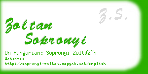 zoltan sopronyi business card